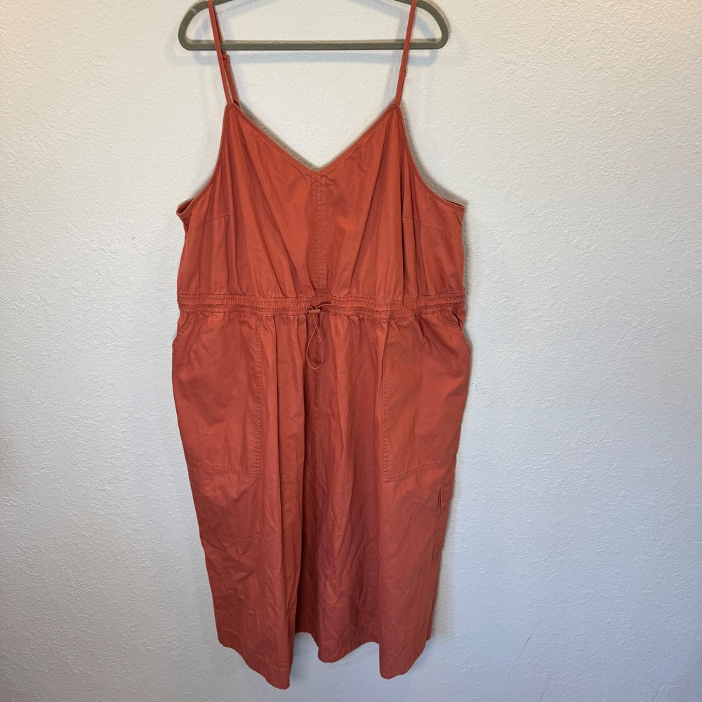 Woolrich Rust Orange Midi Dress with Spaghetti Straps